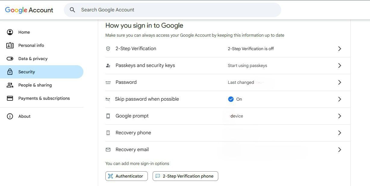 Gmail setare Passkey